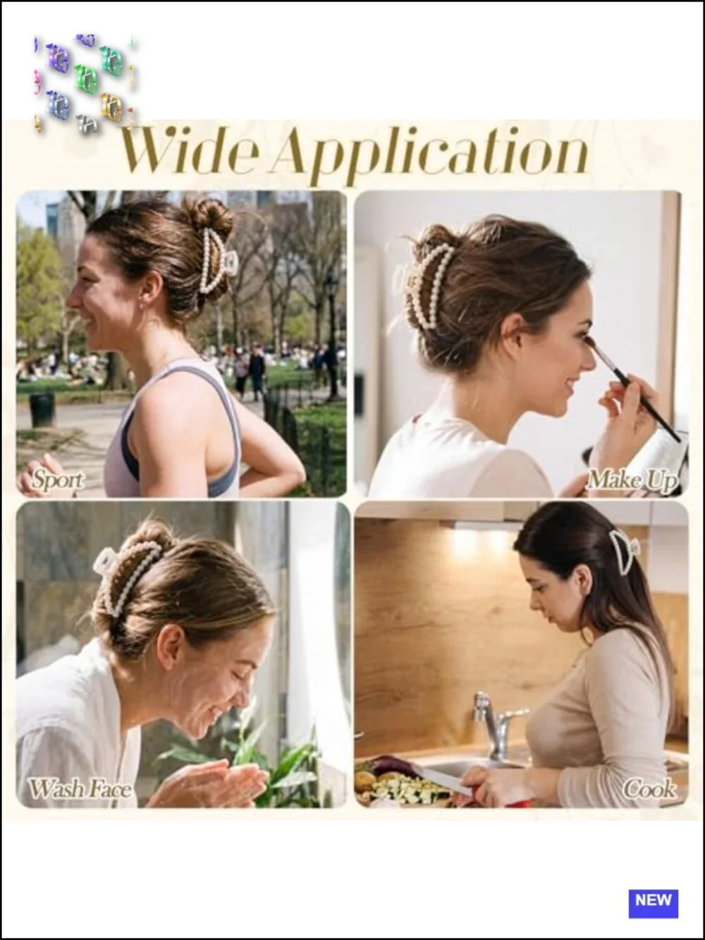 12 Pcs Pearl Hair Claw Clips for Women Half Circle White Bride Hair Accessories